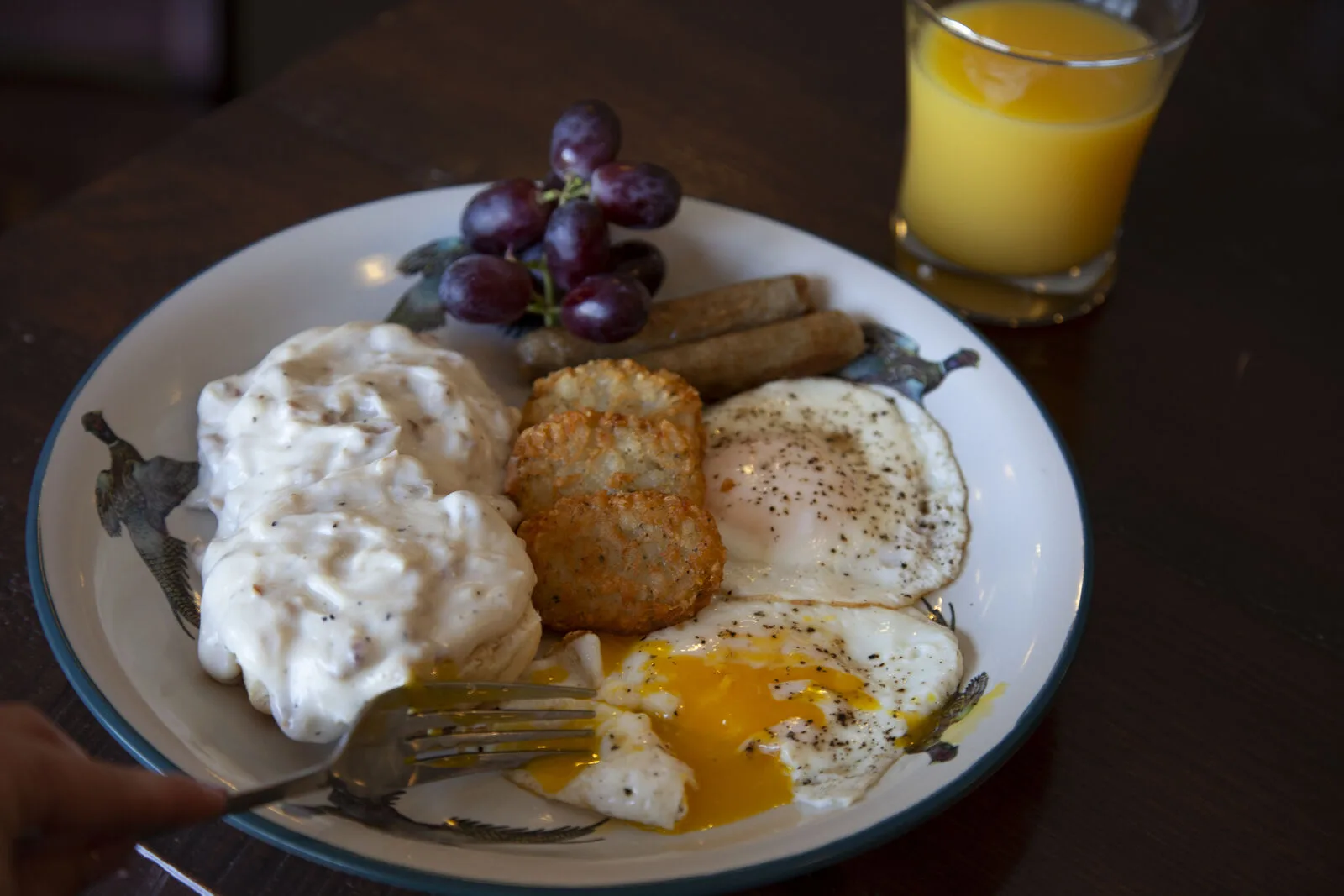 Chef-prepared dish plated at the Lazy J lodge